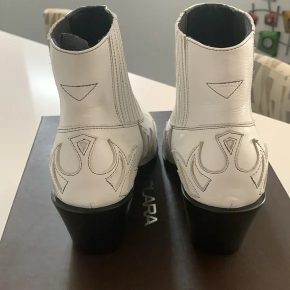 MYACLARA Italian western ankle boots leather NIB size 7 EU 38 - Picture 7 of 11